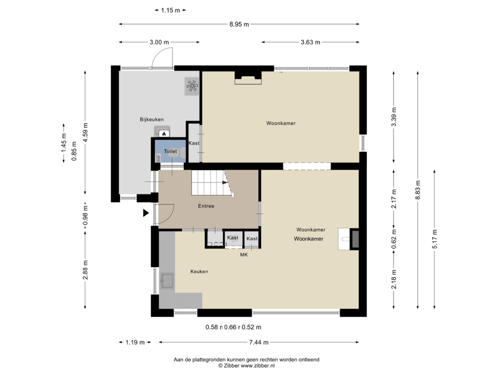 View floorplan of Begane Grond of Beckumerstraat 190