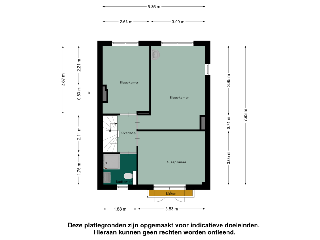 Bekijk plattegrond van Eerste Verdieping van Monseigneur Zwijsenstraat 35-A