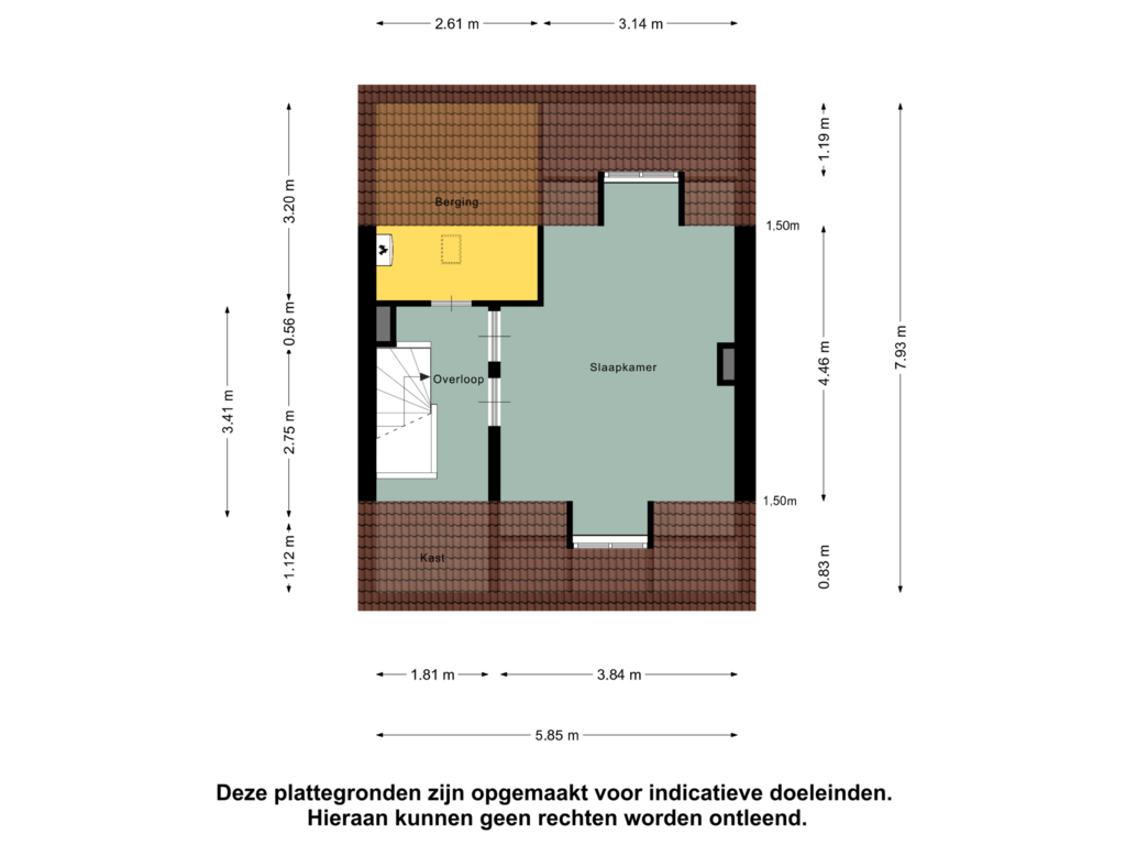 Bekijk plattegrond van Tweede Verdieping van Monseigneur Zwijsenstraat 35-A