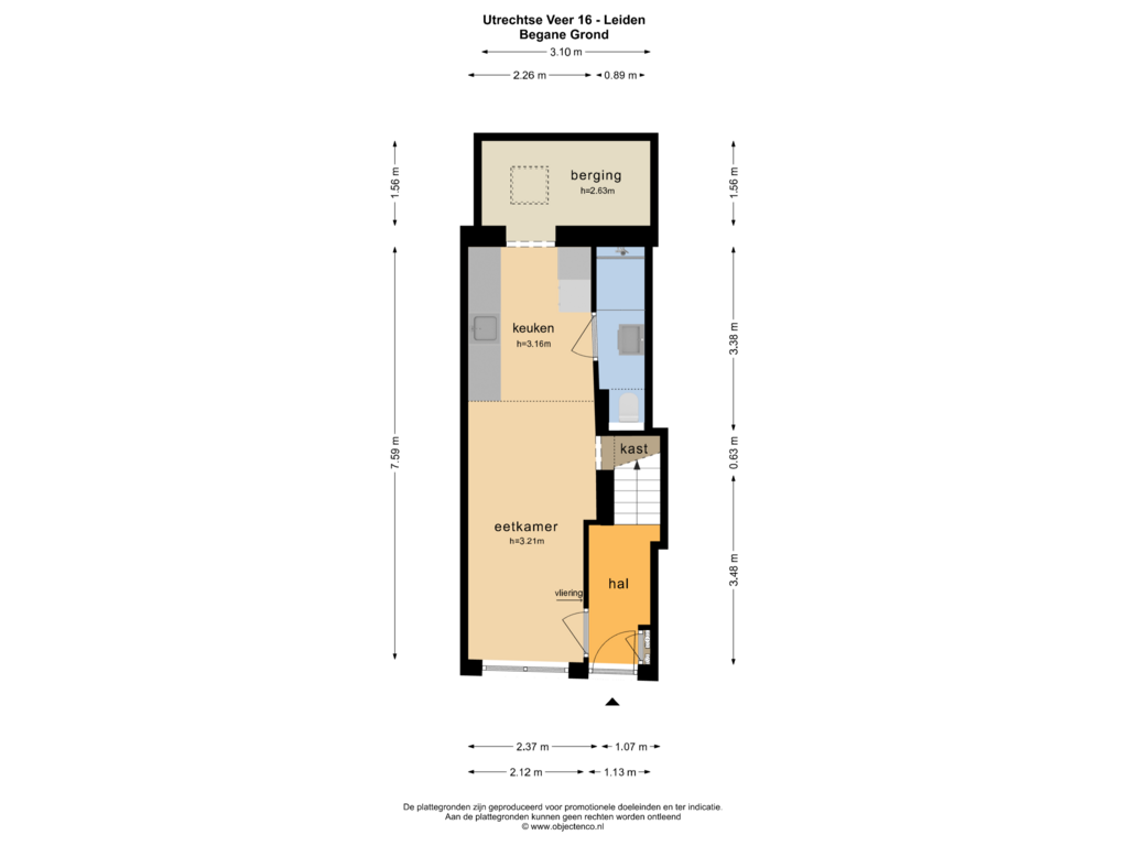 View floorplan of BEGANE GROND of Utrechtse Veer 16