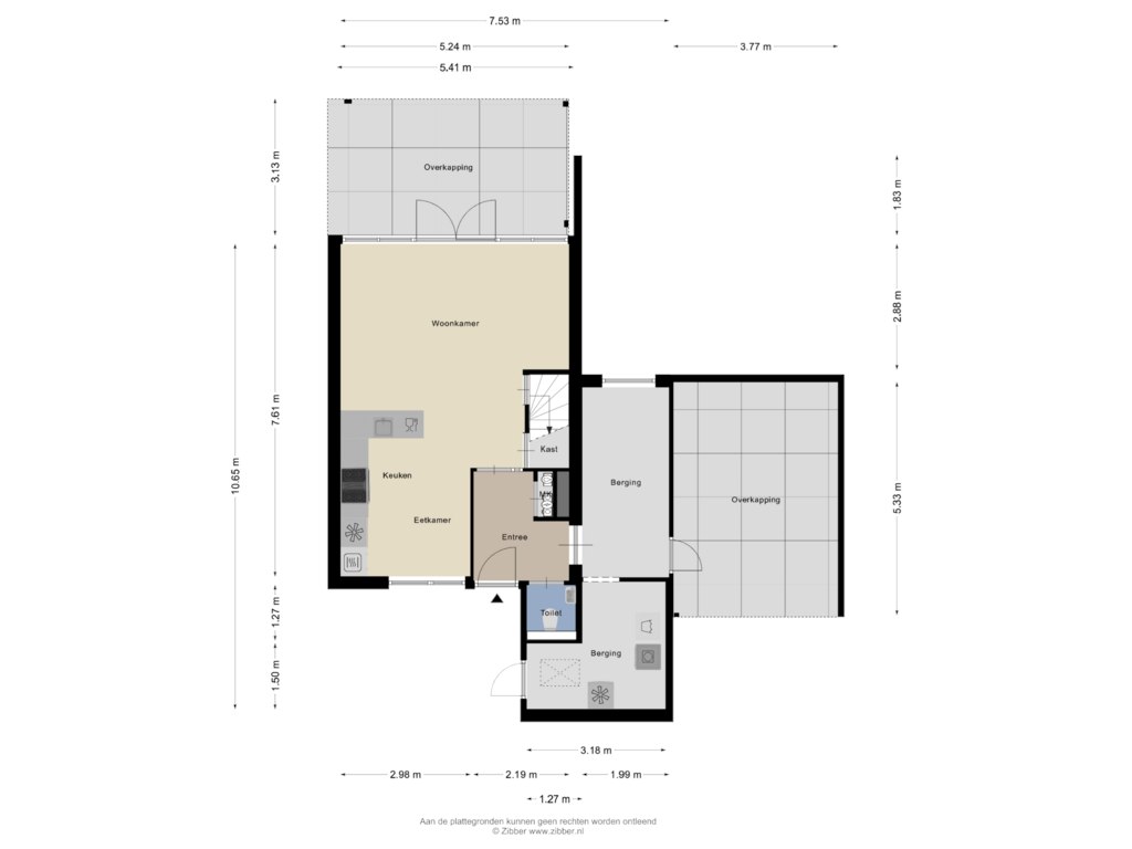 Bekijk plattegrond van Begane grond van Kustweg 535