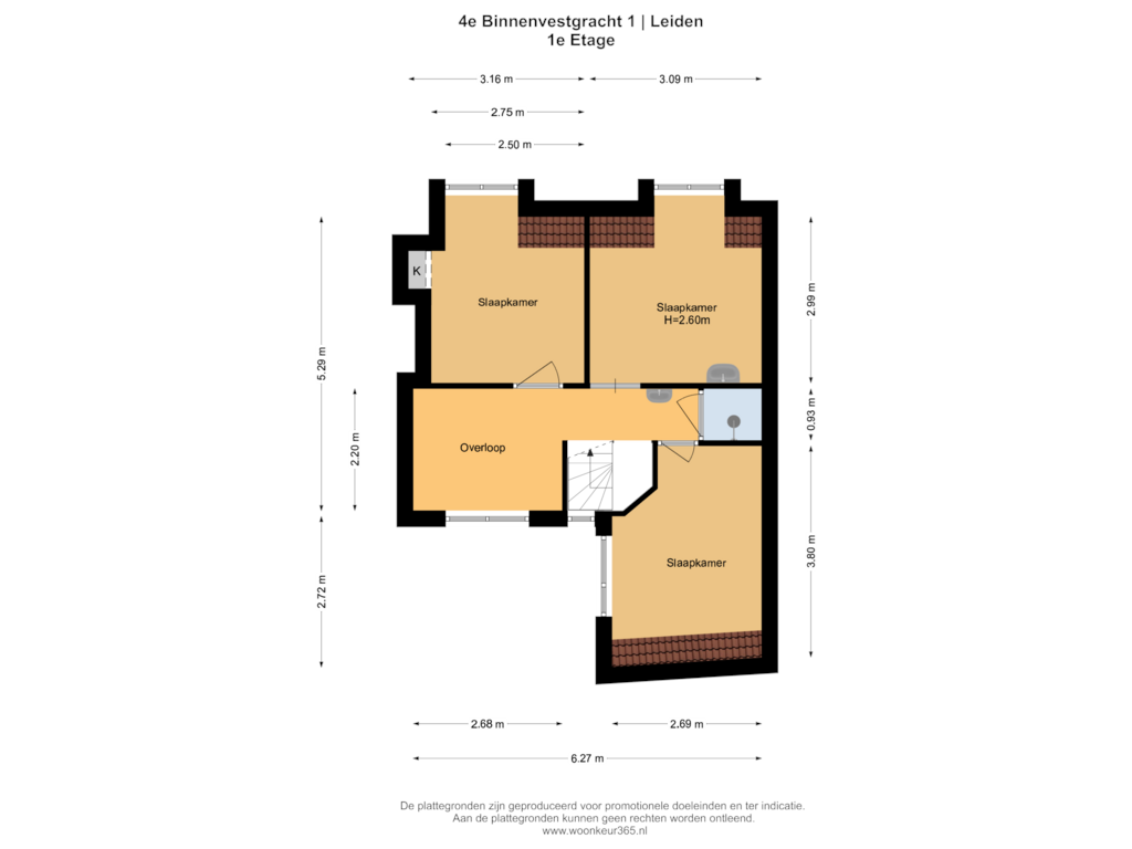 Bekijk plattegrond van 1e Etage van 4e Binnenvestgracht 1