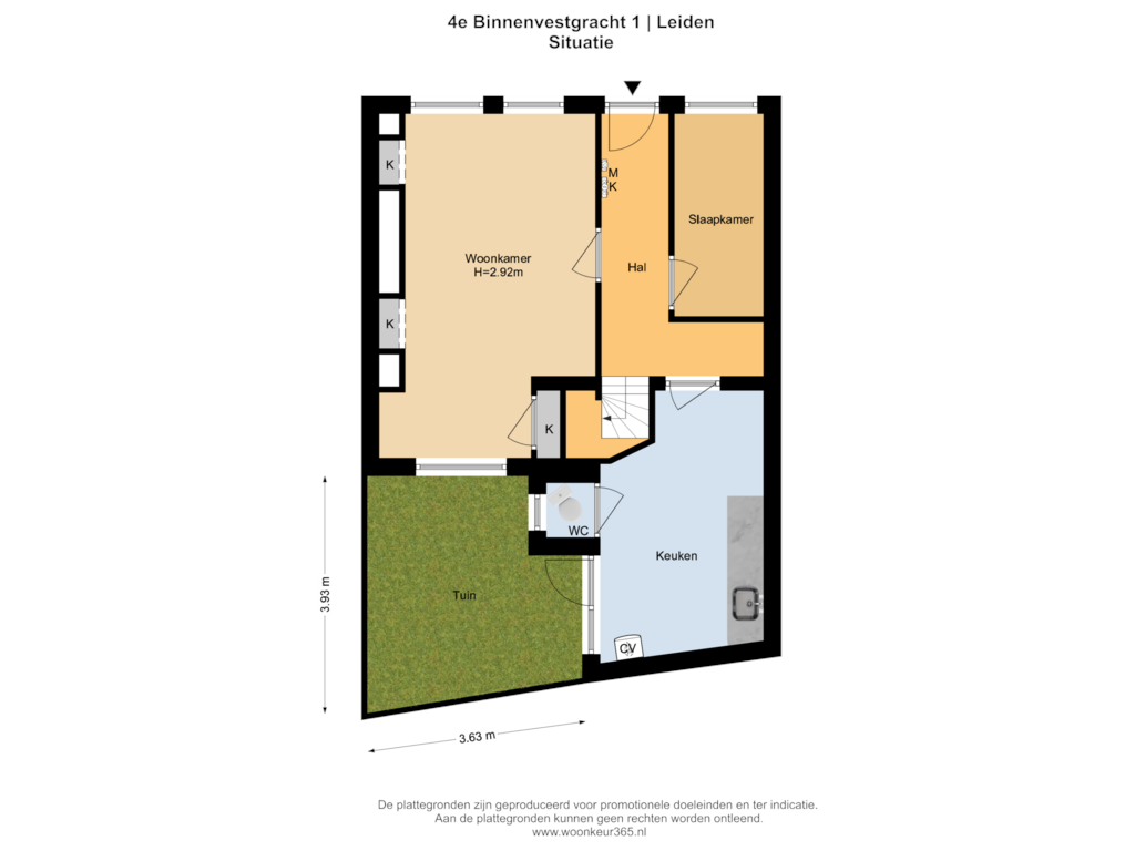 Bekijk plattegrond van Situatie van 4e Binnenvestgracht 1