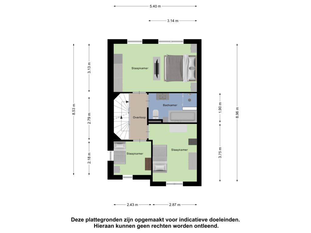 Bekijk plattegrond van Eerste Verdieping van Burgemeester H A van Steennisstraat 23