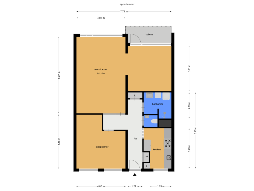 Bekijk plattegrond van app van Cornelia de Langelaan 36