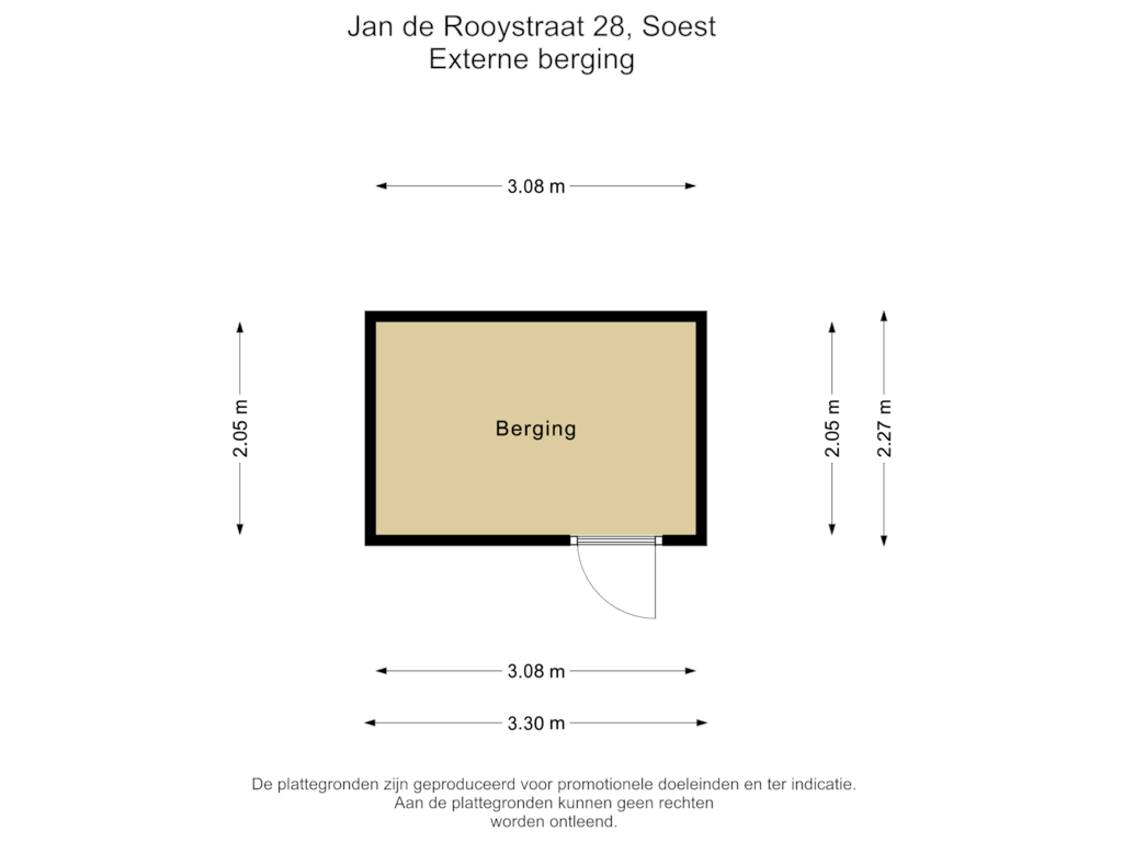 View floorplan of Externe berging of Jan de Rooystraat 28