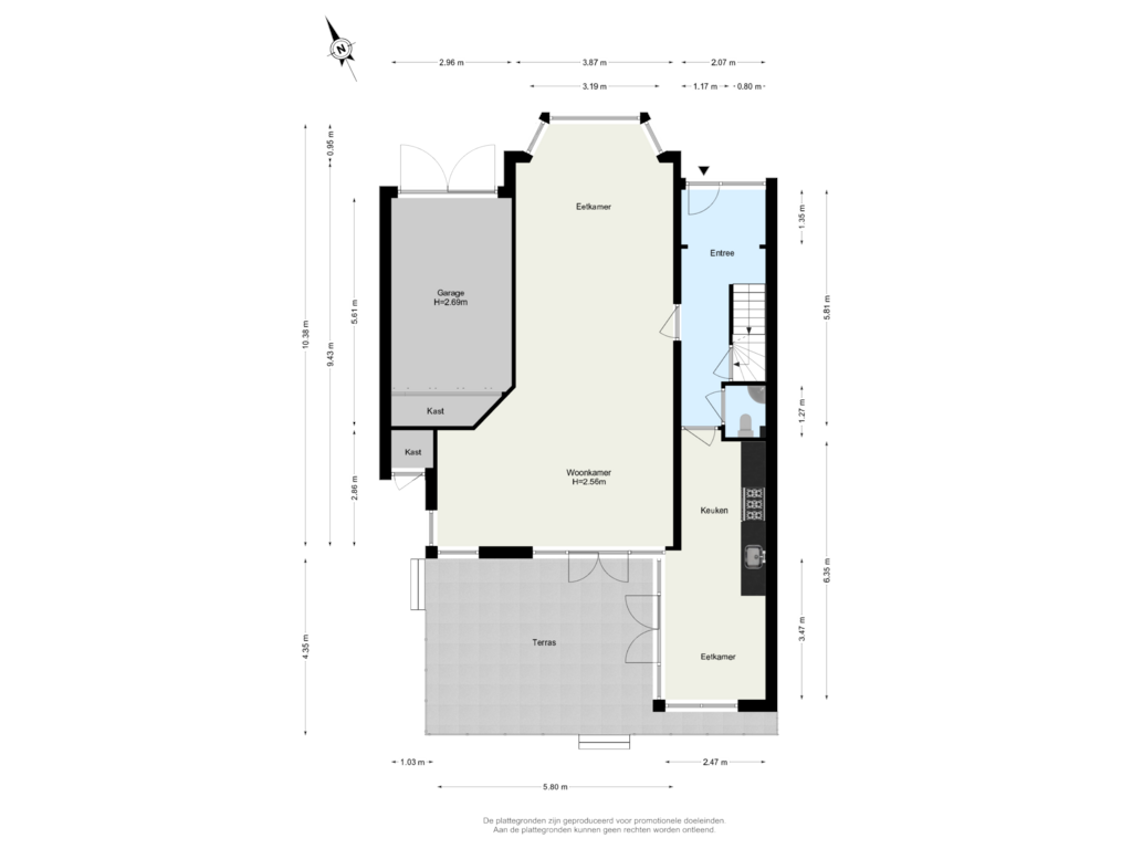 Bekijk plattegrond van Begane Grond van Plaswijcklaan 55