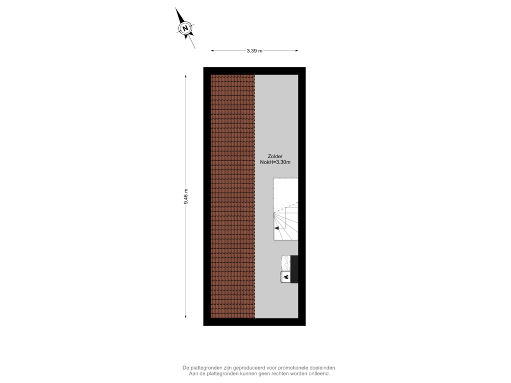 Bekijk plattegrond van Zolder van Plaswijcklaan 55