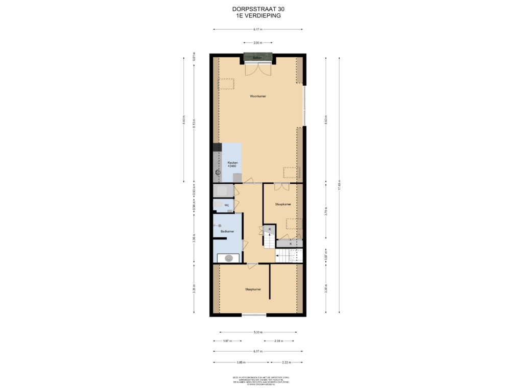 View floorplan of 1E Verdieping of Dorpsstraat 30