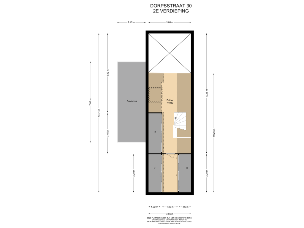 View floorplan of 2E Verdieping of Dorpsstraat 30