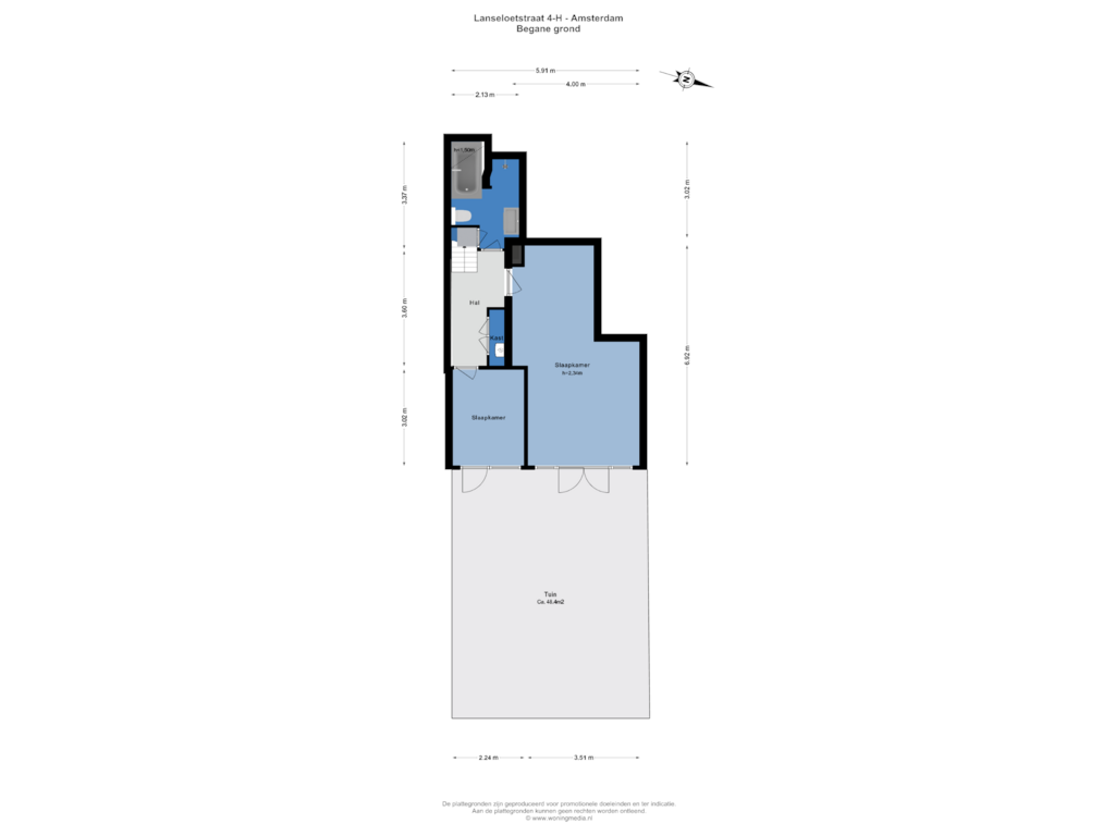 Bekijk plattegrond van Begane grond van Lanseloetstraat 4-H