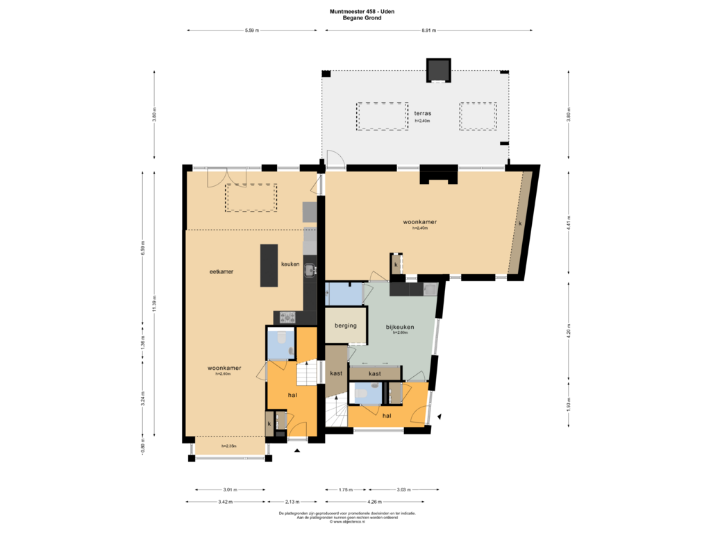 Bekijk plattegrond van BEGANE GROND van Muntmeester 458