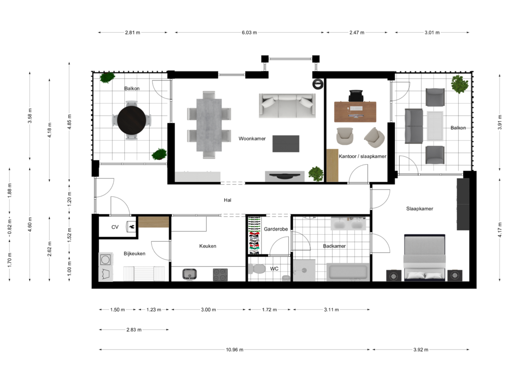 View floorplan of Appartement of Moleneind ZZ 65