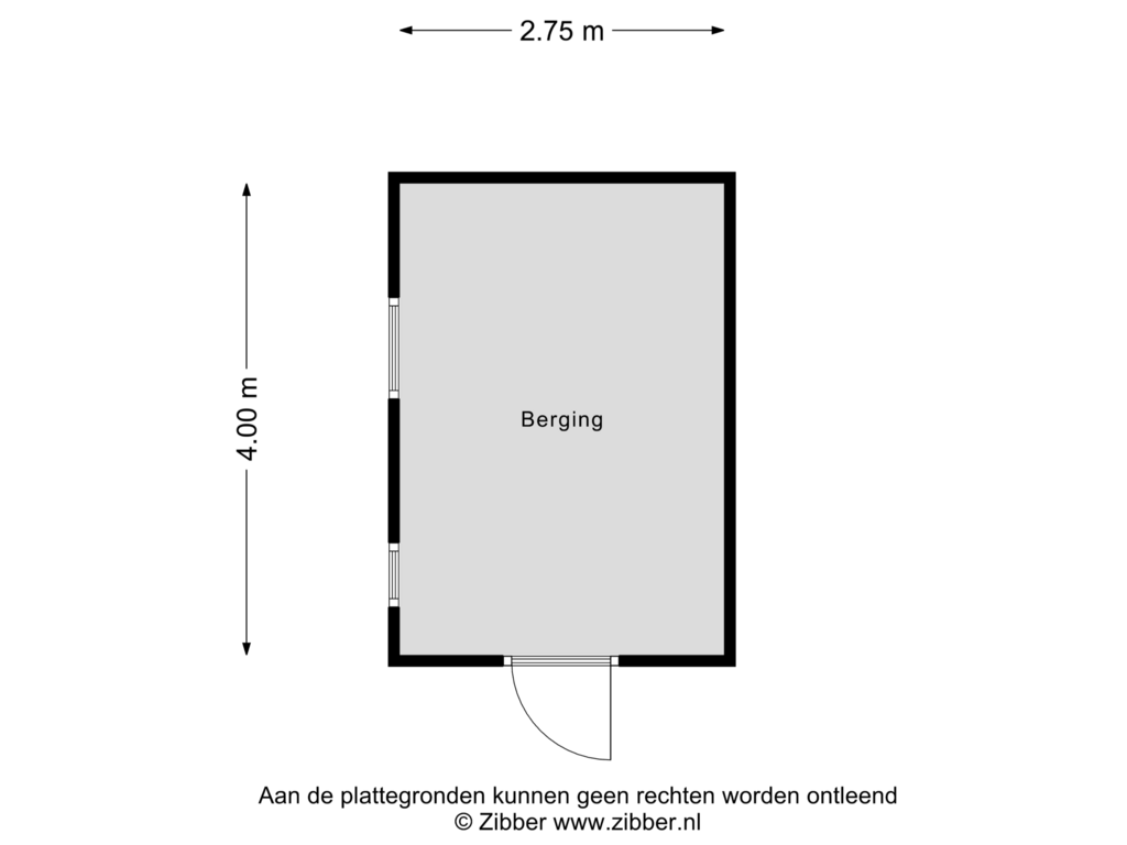 Bekijk plattegrond van Berging van Lisserdijk 489