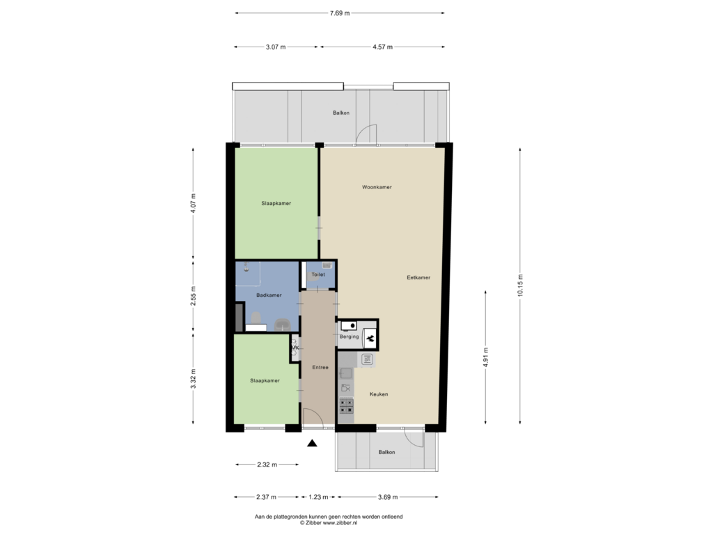 View floorplan of Begane Grond of Biesterweg 3-C