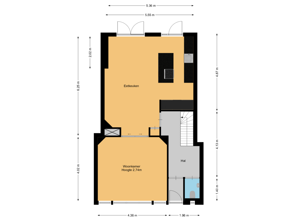 View floorplan of Begane grond of Simon Stevinweg 84