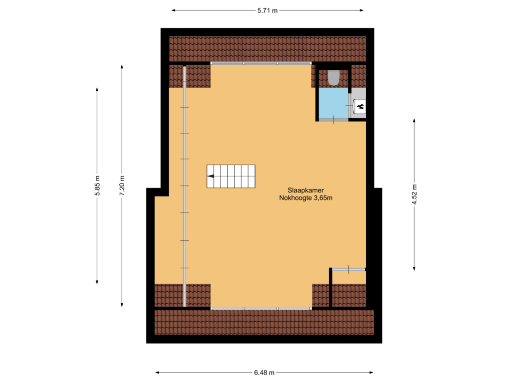 View floorplan of 2e verdieping of Simon Stevinweg 84