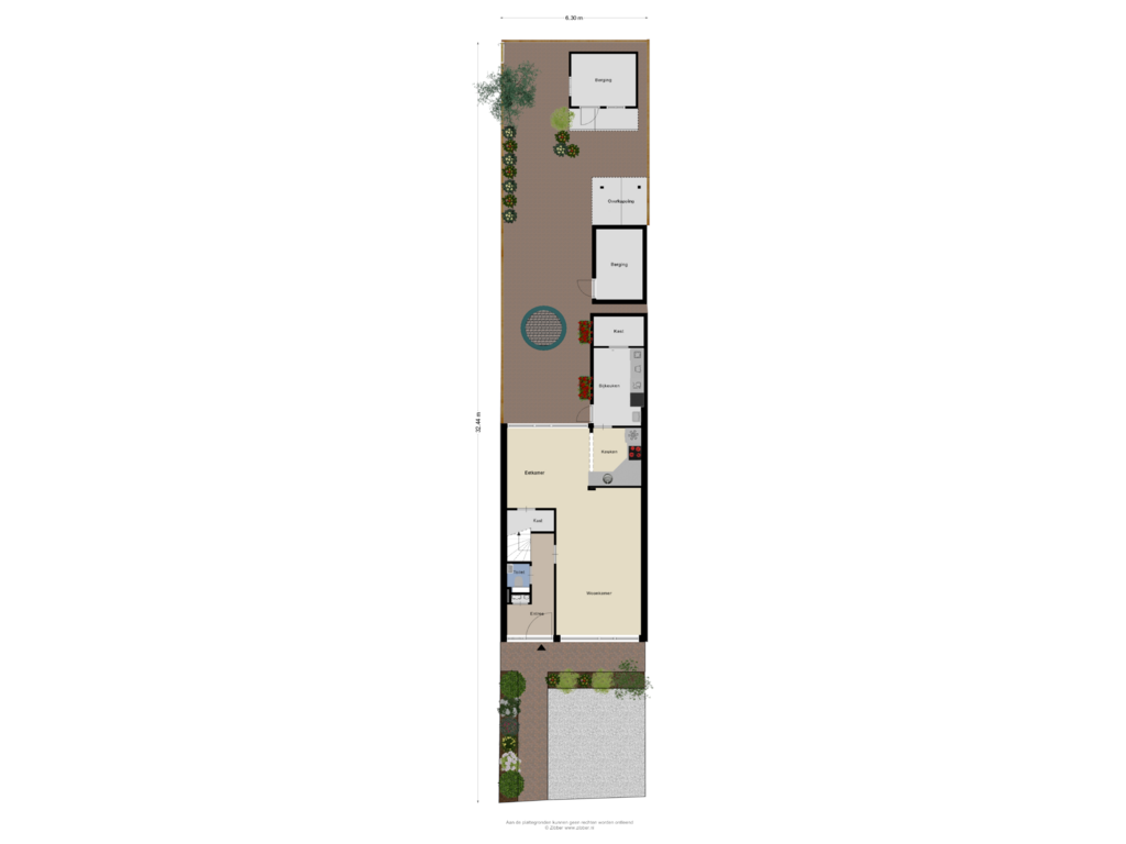 View floorplan of Begane grond Tuin of Dokter Beumerstraat 74