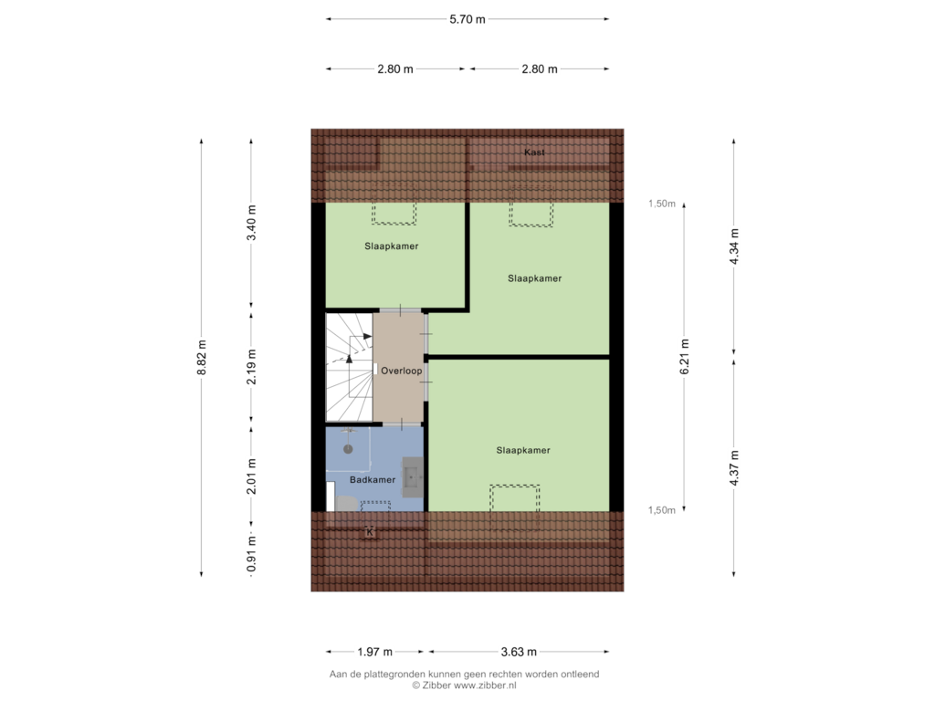 View floorplan of Eerste verdieping of Dokter Beumerstraat 74