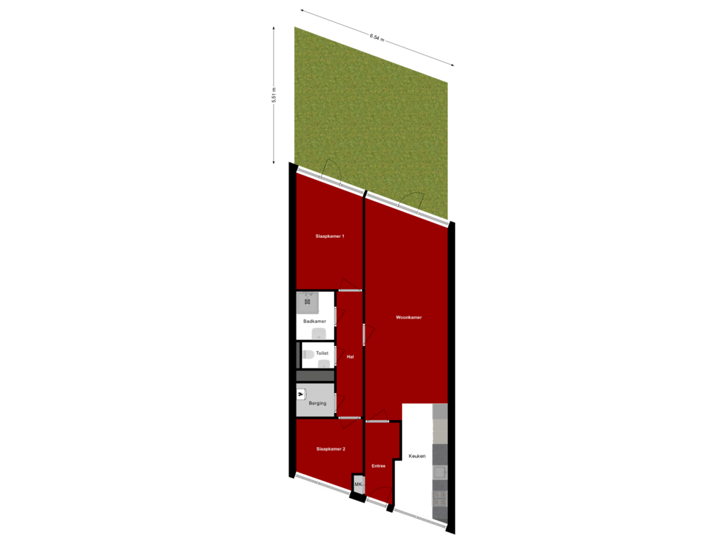 View floorplan of Situatie of Kromakkerweg 4