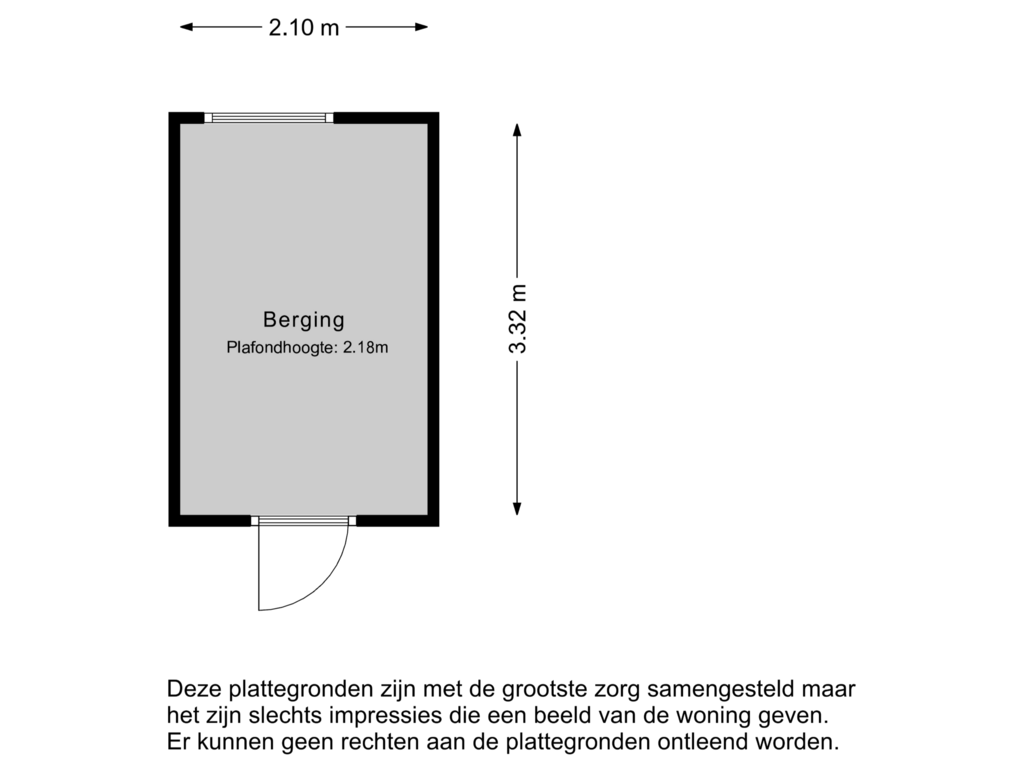 View floorplan of Berging of De Carpentierstraat 127