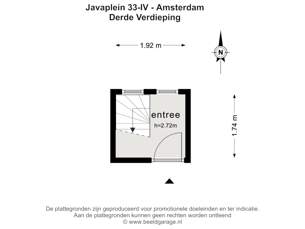 Bekijk plattegrond van DERDE VERDIEPING van Javaplein 33-4