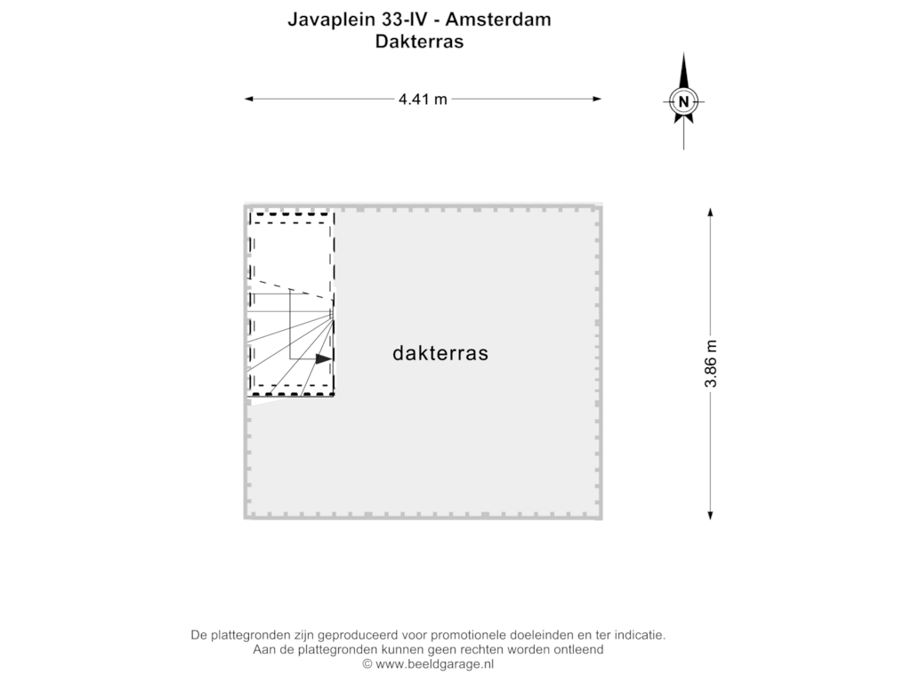 Bekijk plattegrond van DAKTERRAS van Javaplein 33-4