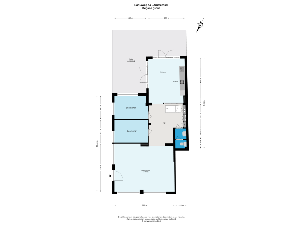 View floorplan of Begane grond of Radioweg 54