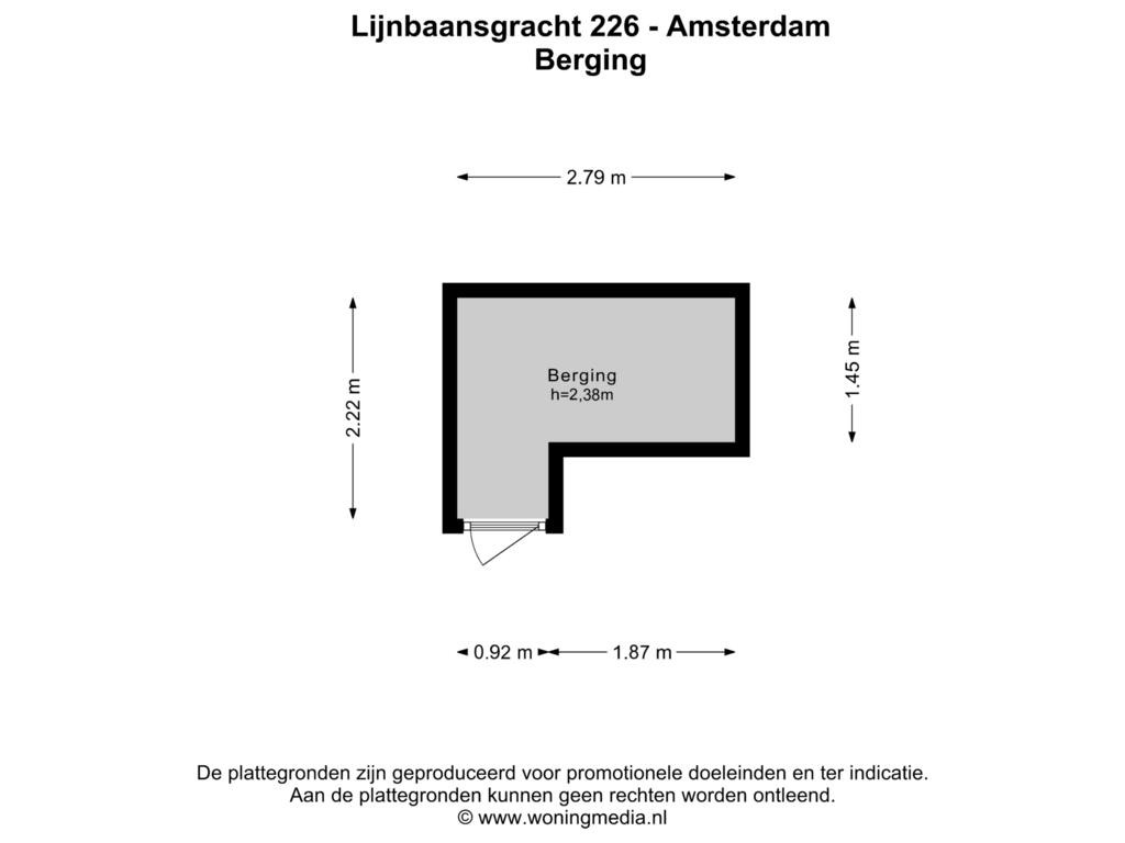 Bekijk plattegrond van Berging van Lijnbaansgracht 226