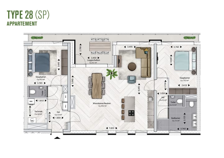 Foto 10 van BLOSSEM Edison - Appartement (Bouwnr. 5.93)