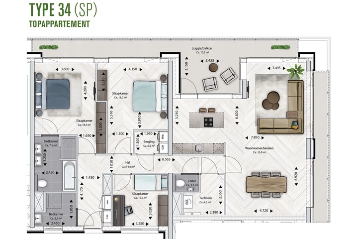 Bekijk foto 10 van Type 34sp - Topappartement (Bouwnr. 6.108)