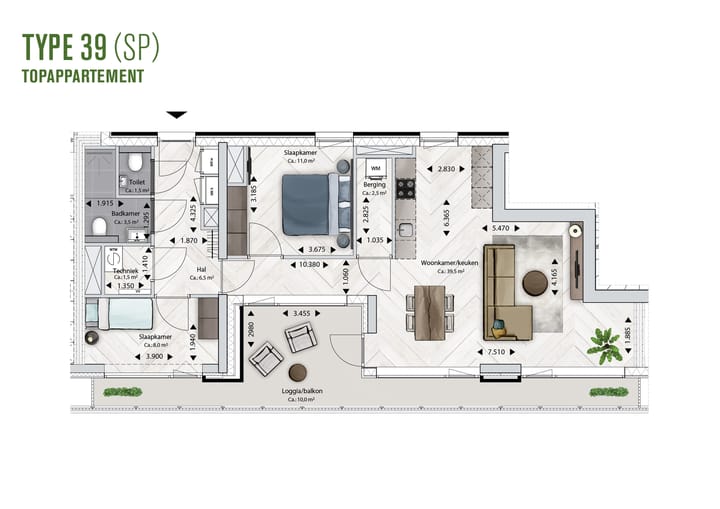 Foto 10 van BLOSSEM Edison - Topappartement (Bouwnr. 6.112)