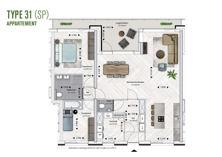 Foto 10 van BLOSSEM Edison - Appartement (Bouwnr. 5.89)