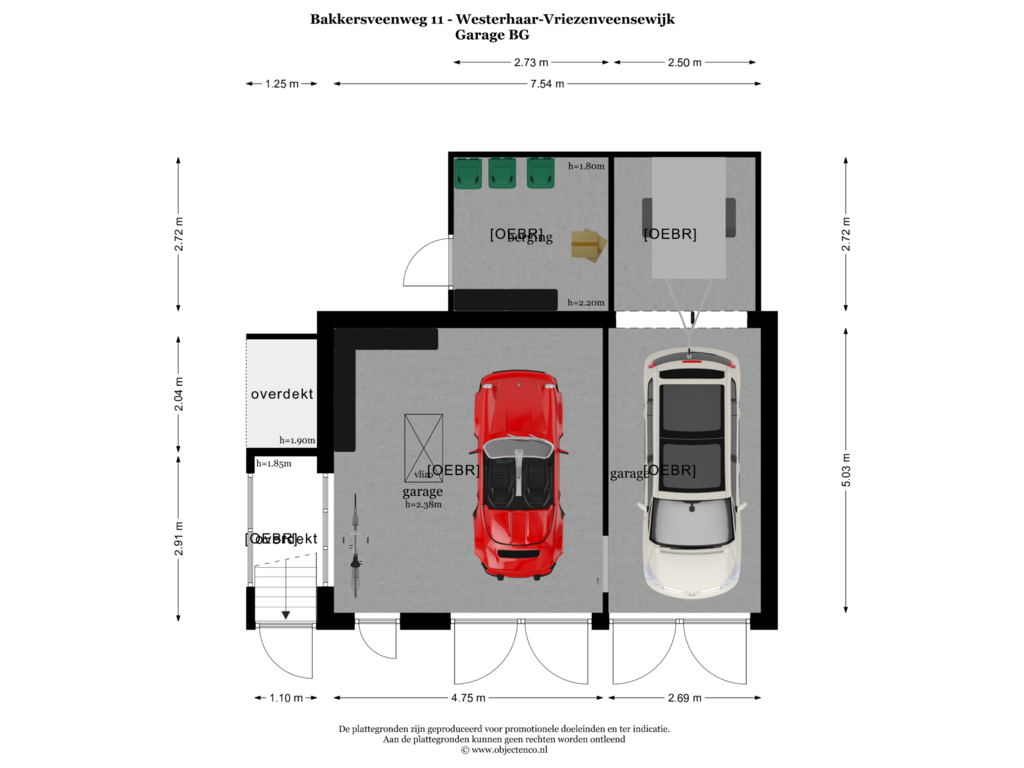 Bekijk plattegrond van Garage BG van Bakkersveenweg 11