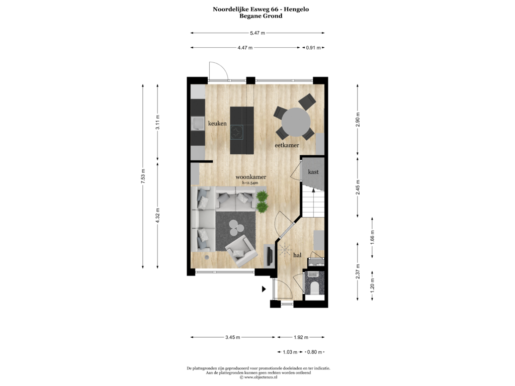 Bekijk plattegrond van BEGANE GROND van Noordelijke Esweg 66