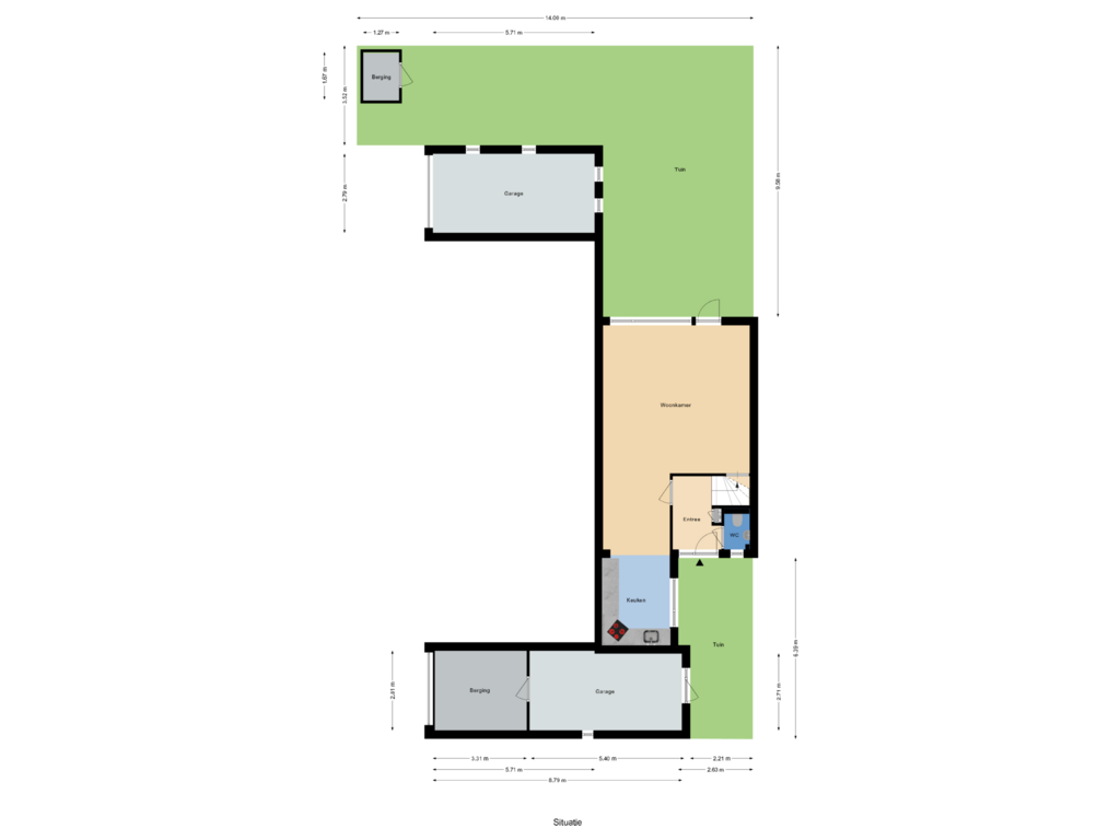 Bekijk plattegrond van Situatie van Leliestraat 2