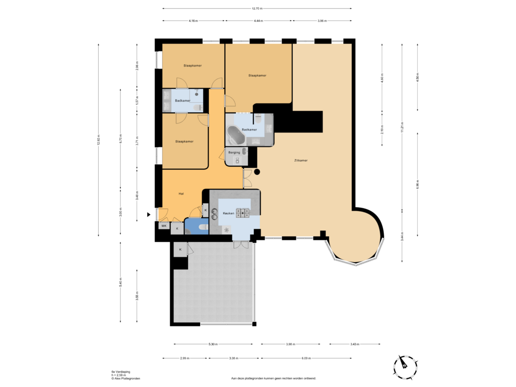 Bekijk plattegrond van 6e Verdieping van Seinpostduin 158