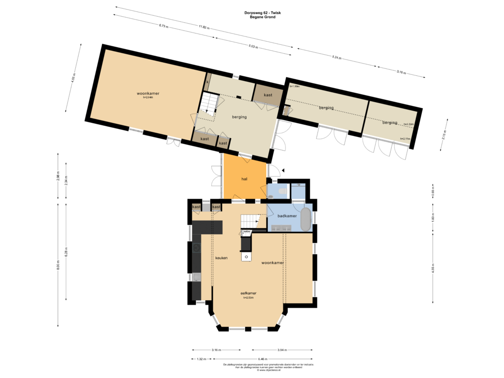 View floorplan of BEGANE GROND of Dorpsweg 62