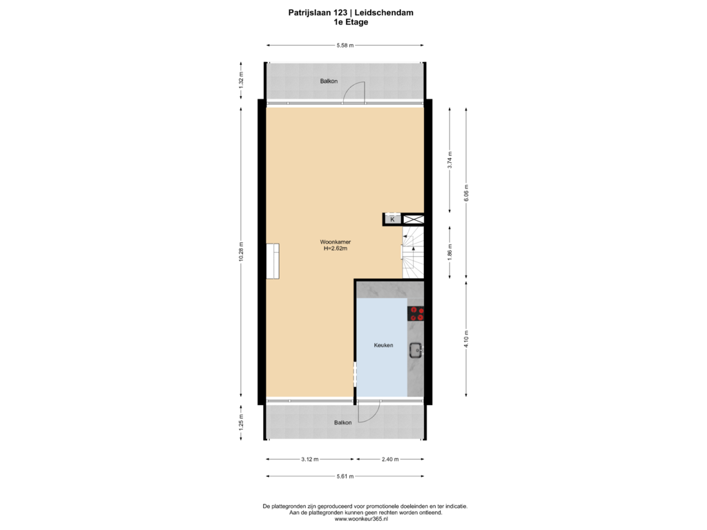 Bekijk plattegrond van 1e Etage van Patrijslaan 123