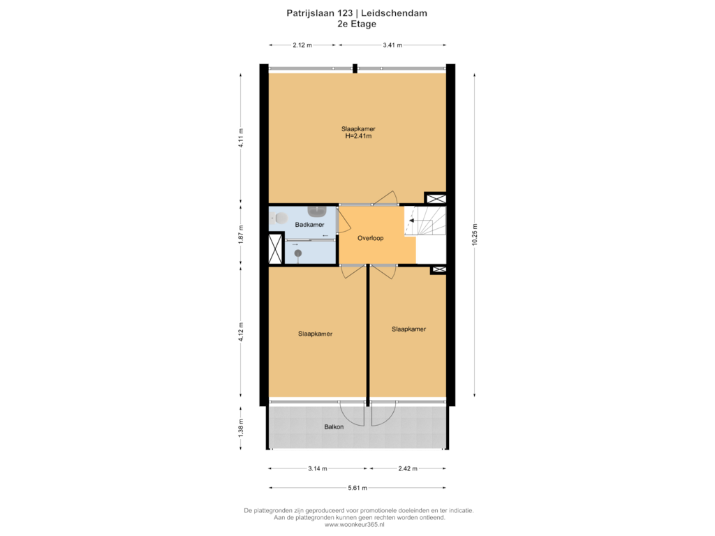 Bekijk plattegrond van 2e Etage van Patrijslaan 123