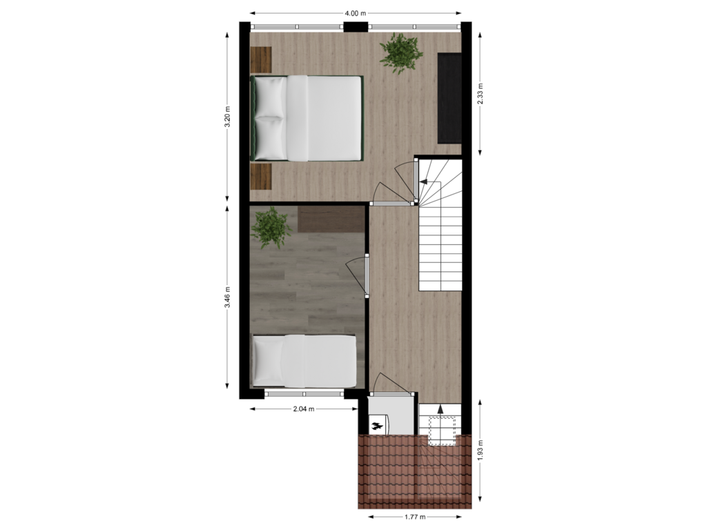 Bekijk plattegrond van Eerste etage van Dwarsstraat 8