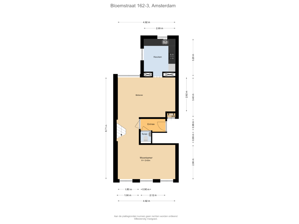 Bekijk plattegrond van Eerste verdieping van Bloemstraat 162-3