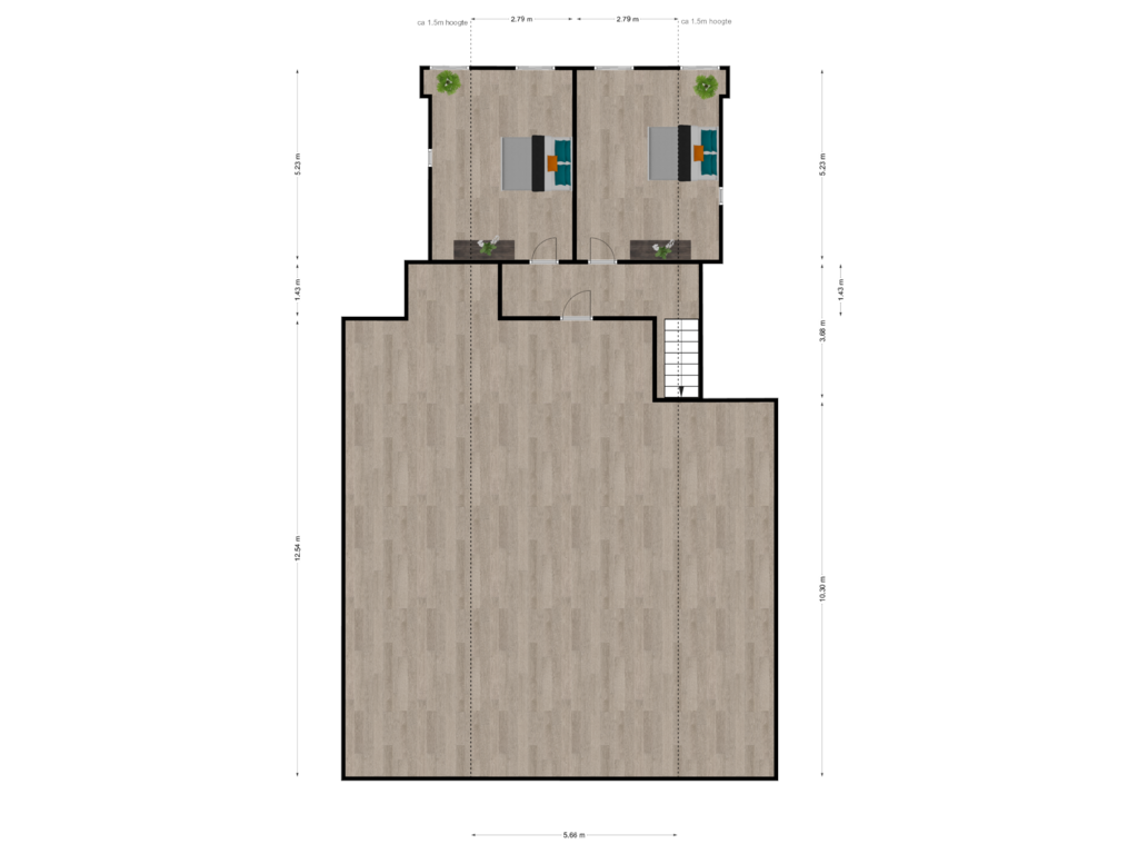 Bekijk plattegrond van 1e verdieping van Hoofdweg 240