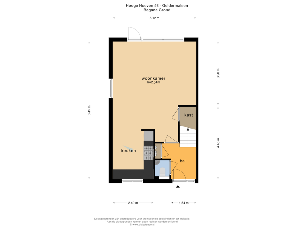 Bekijk plattegrond van Begane Grond van Hooge Hoeven 58