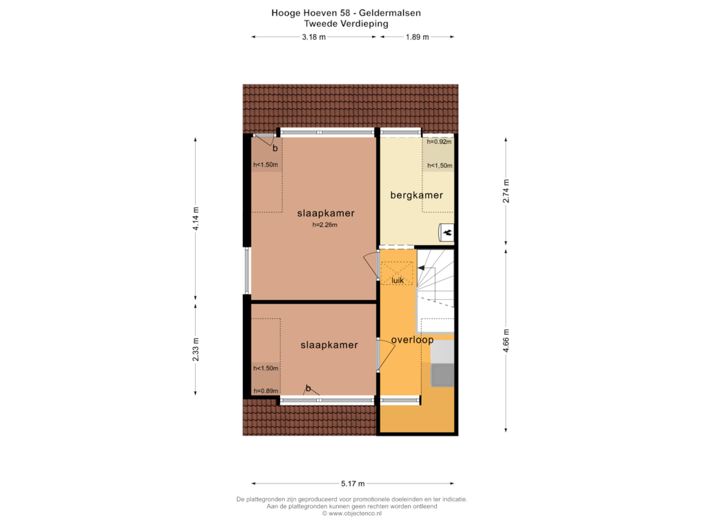 Bekijk plattegrond van Tweede Verdieping van Hooge Hoeven 58