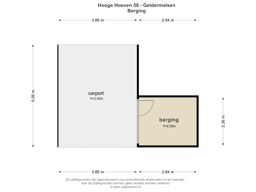 Bekijk plattegrond van Berging van Hooge Hoeven 58