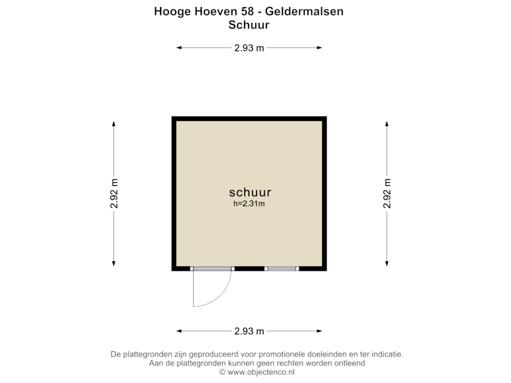 Bekijk plattegrond van Schuur van Hooge Hoeven 58