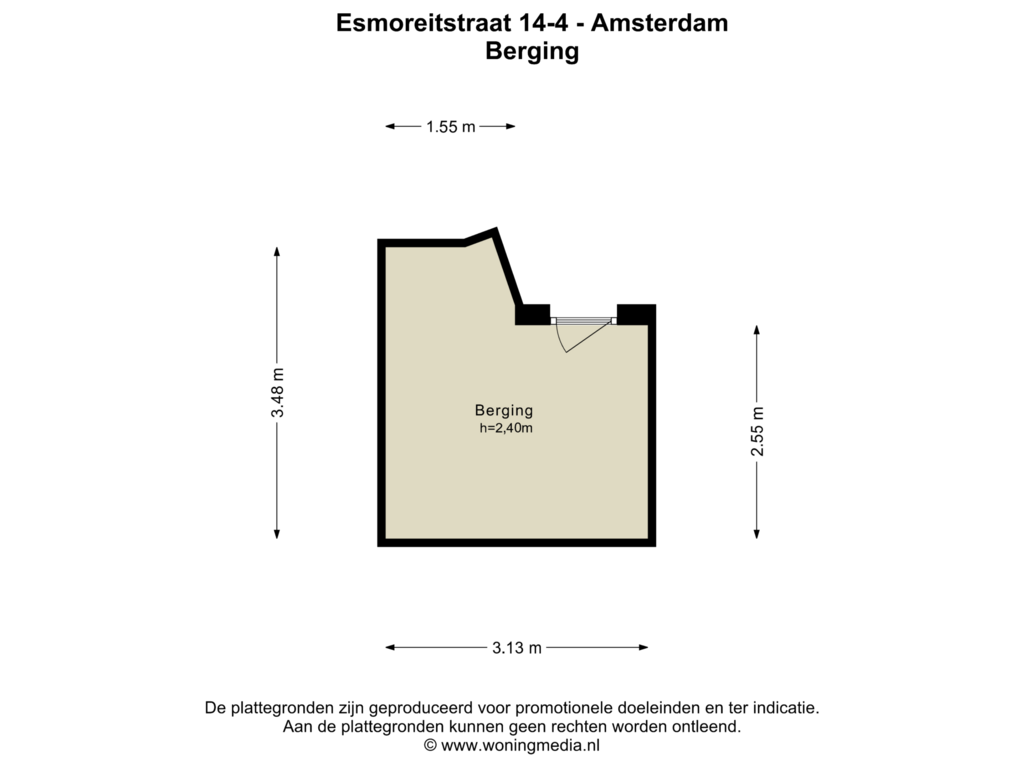 View floorplan of Berging of Esmoreitstraat 14-3