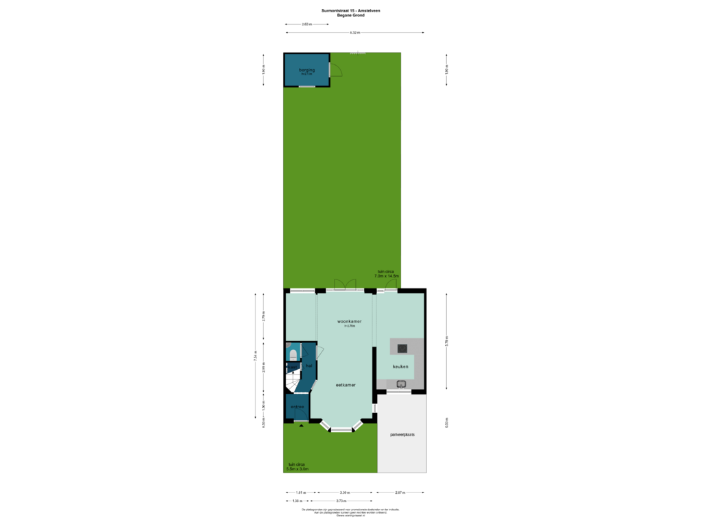 Bekijk plattegrond van BEGANE GROND van De Surmontstraat 15