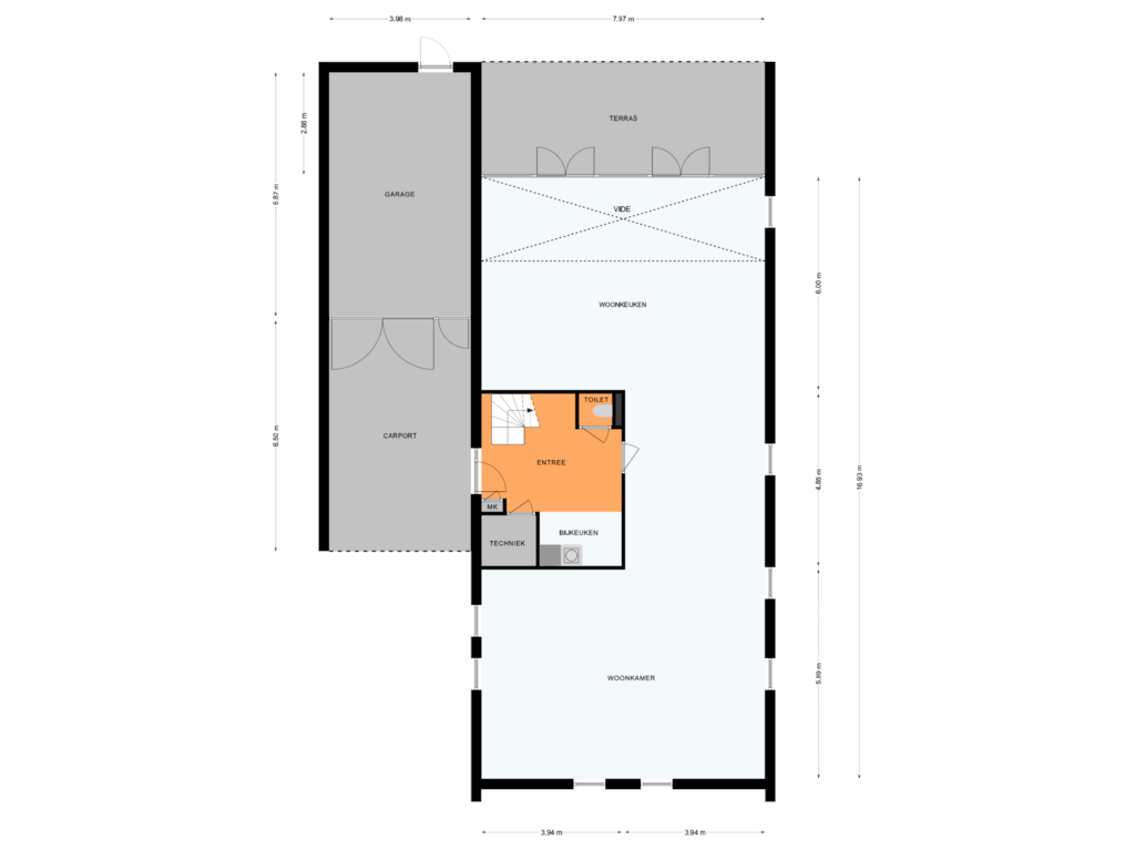 View floorplan of BEGANE GROND of Schuurmansweg 1-M